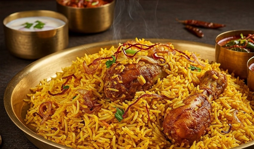 Flavorful Hyderabadi biryani and kebabs – a must-try dish for food lovers in Kondapur.