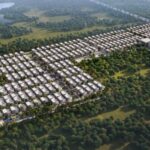 Aerial view of wellness integrated gated community with green spaces in Hyderabad