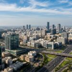 Aerial view of Patancheru Hyderabad with modern commercial buildings and Outer Ring Road connectivity.