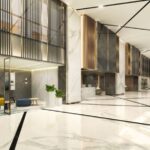 HITEC City office interior young IT professionals working modern corporate lobby tech company Hyderabad workplace culture