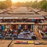 Traditional craft village in Hyderabad showcasing artisan stalls with handmade textiles and local handicrafts display