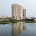 Modern luxury apartment building in Kondapur Hyderabad with premium architecture and high-rise design near HITEC City
