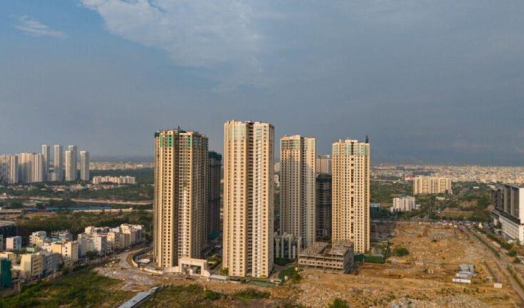 Aerial view of HITEC City Hyderabad skyline with modern apartments 768x452